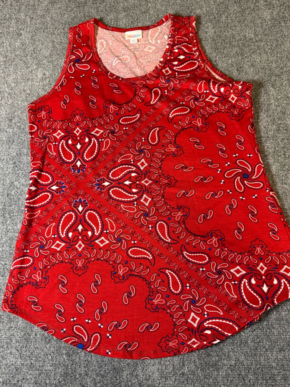 LulaRoe Red Paisley Sleeveless Women's Tank Top XL
